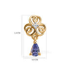 D'Joy AA Tansanit, Weißer Diamant Ohrringe 925 Silber 750 Gelbgold vermeil ca. 0,49 ct.
