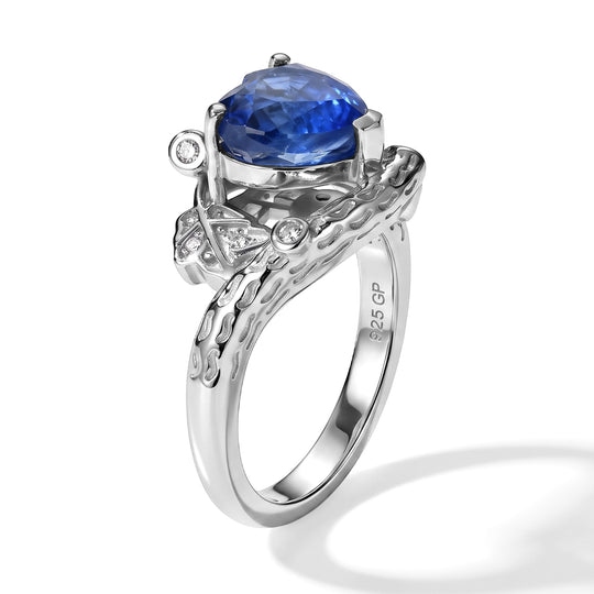 GP - AA Kyanit, Kanchanaburi Blauer Saphir Ring 925 Silber Rhodiniert (Größe 17.00) ca. 2,41 ct
