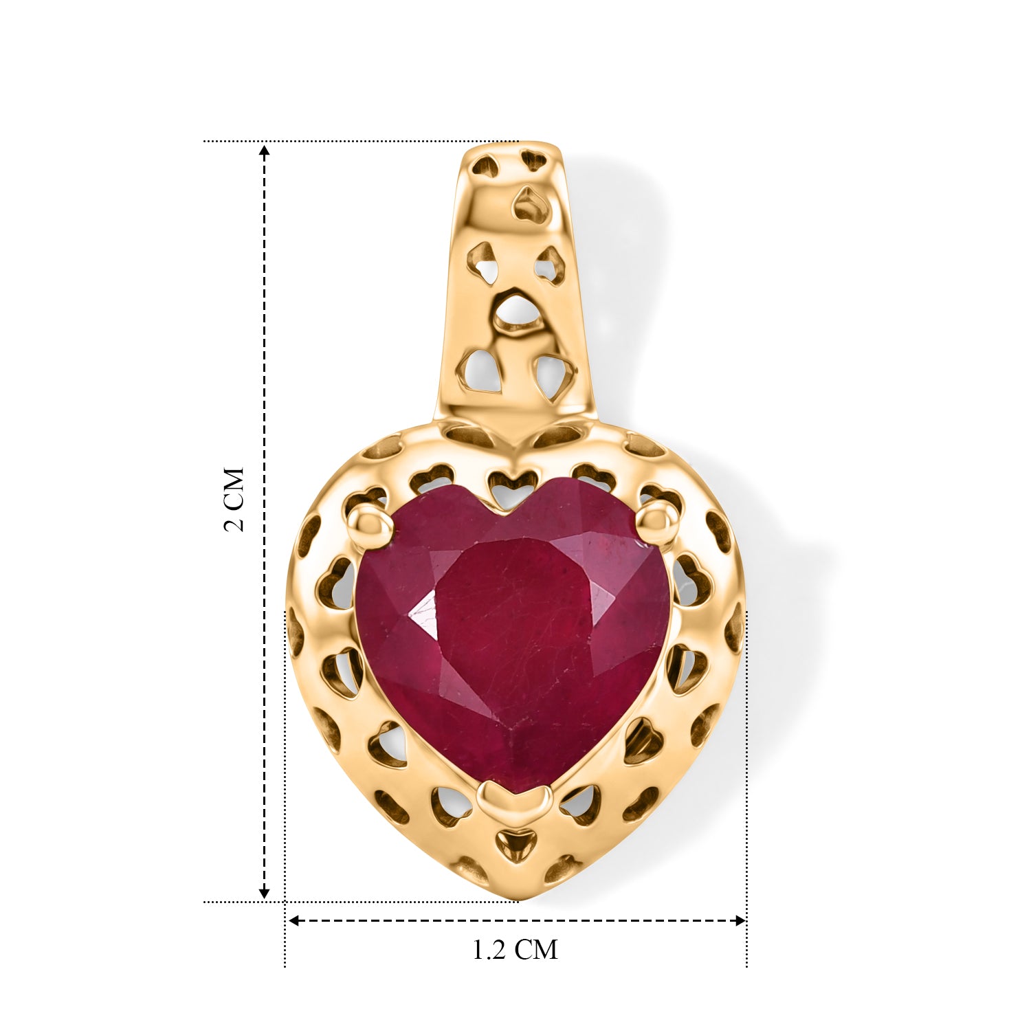 GP - AA Afrikanischer Rubin (Fissure gefüllt), Kanchanaburi Blauer Saphir Anhänger 925 Silber 750 Gelbgold vermeil ca. 2,60 ct.