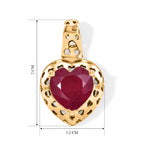 GP - AA Afrikanischer Rubin (Fissure gefüllt), Kanchanaburi Blauer Saphir Anhänger 925 Silber 750 Gelbgold vermeil ca. 2,60 ct.