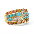 GP - AA Lagunen-Türkis Ring 925 Silber 750 Gelbgold vermeil (Größe 18.00) ca. 3,17 ct