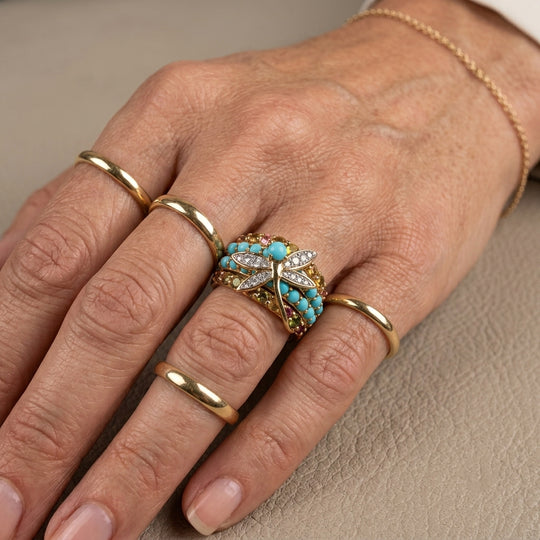 GP Trionfo Kollektion - AA Lagunen-Türkis Ring 925 Silber 750 Gelbgold vermeil (Größe 19.00) ca. 3.17 ct