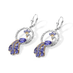 D'Joy Tansanit Ohrringe 925 Silber Rhodiniert und 750 Gelbgold Vermeil ca. 4,24 ct.