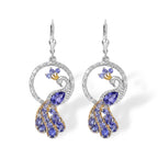 D'Joy Tansanit Ohrringe 925 Silber Rhodiniert und 750 Gelbgold Vermeil ca. 4,24 ct.