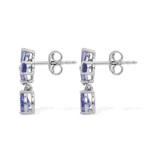 D'Joy Tansanit Ohrringe 925 Silber Platiniert und vergoldet ca. 2,23 ct.