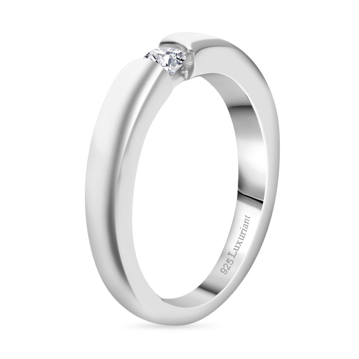 LUXURIANT DIAMOND - Lab Grown Diamant VS-EF Ring 925 Silber Rhodiniert (Größe 16.00) ca. 0,15 ct