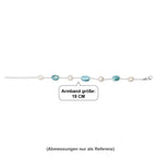 D'Joy Süßwasser Perle, Larimar Armband ca. 19 cm 925 Silber Rhodiniert
