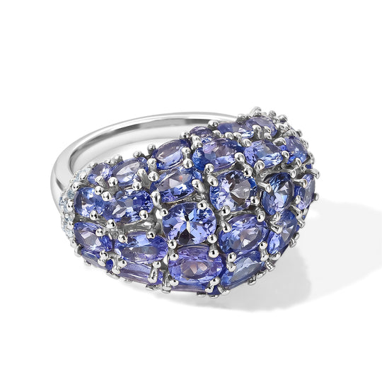 D'Joy Tansanit Ring 925 Silber Rhodiniert (Größe 21.00) ca. 8,94 ct