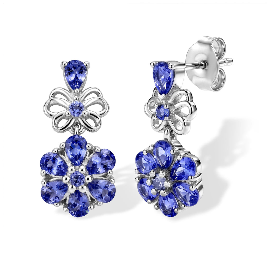 D'Joy Tansanit Ohrringe, 925 Silber rhodiniert - 2,28 ct.