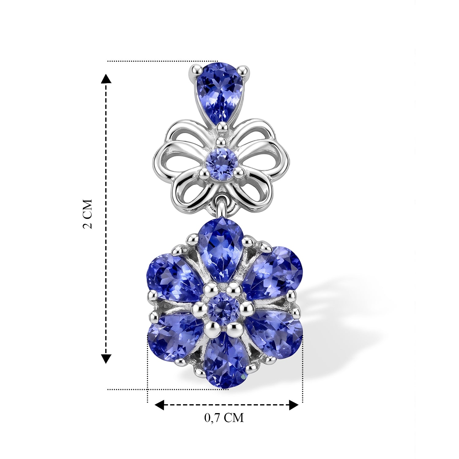 D'Joy Tansanit Ohrringe, 925 Silber rhodiniert - 2,28 ct.