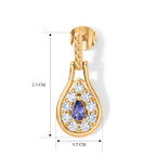 EVER TRUE AA Tansanit, Weißer Zirkon Ohrringe 950 Kupfer ca. 1.68 ct