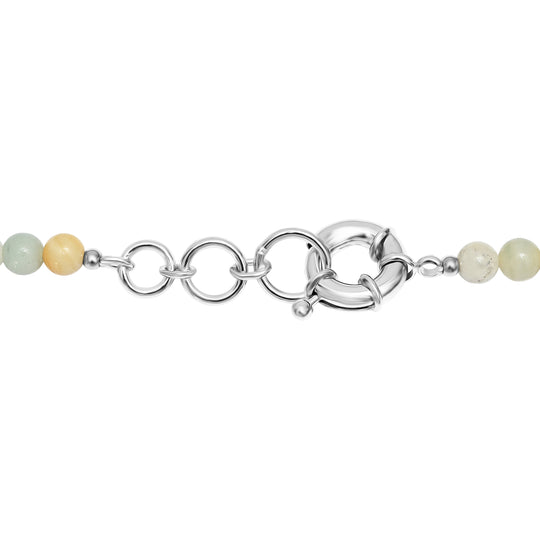 EVER TRUE Amazonit Halskette ca. 50 cm Nickelfreies Messing Platiniert ca. 330.00 ct