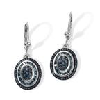 D'Joy Blauer Diamant Ohrringe 925 Silber Rhodiniert ca. 1,00 ct.