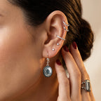 D'Joy Blauer Diamant Ohrringe 925 Silber Rhodiniert ca. 1,00 ct.