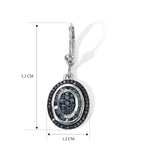 D'Joy Blauer Diamant Ohrringe 925 Silber Rhodiniert ca. 1,00 ct.
