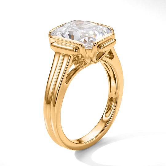D'Joy Moissanit Ring 925 Silber 750 Gelbgold vermeil (Größe 19.00) ca. 3,53 ct
