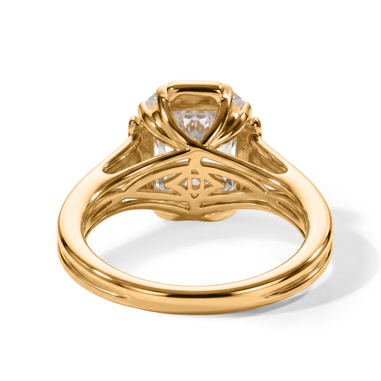 D'Joy Moissanit Ring 925 Silber 750 Gelbgold vermeil (Größe 19.00) ca. 3,53 ct