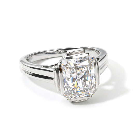 D'Joy Moissanit Ring 925 Silber 750 Gelbgold vermeil (Größe 19.00) ca. 3,53 ct