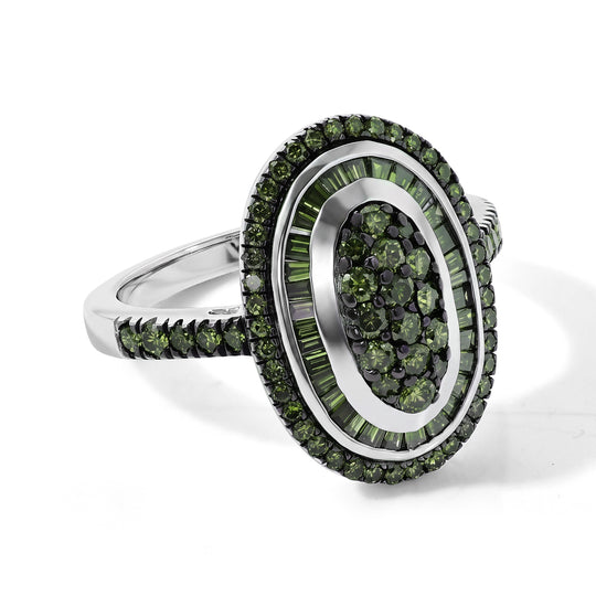 D'Joy Weißer Diamant Ring 925 Silber Rhodiniert (Größe 18.00) ca. 1,00 ct