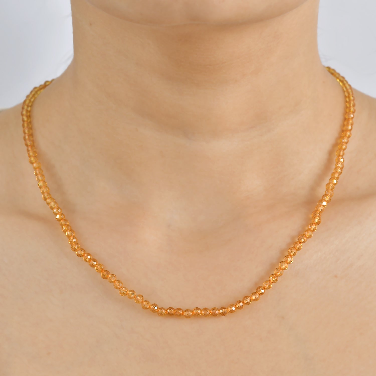 EVER TRUE Citrin Halskette ca. 45 cm 316L Edelstahl ca. 38.00 ct