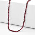 EVER TRUE Natürlicher Rhodolith Granat Halskette ca. 45 cm 316L Edelstahl ca. 48,00 ct.