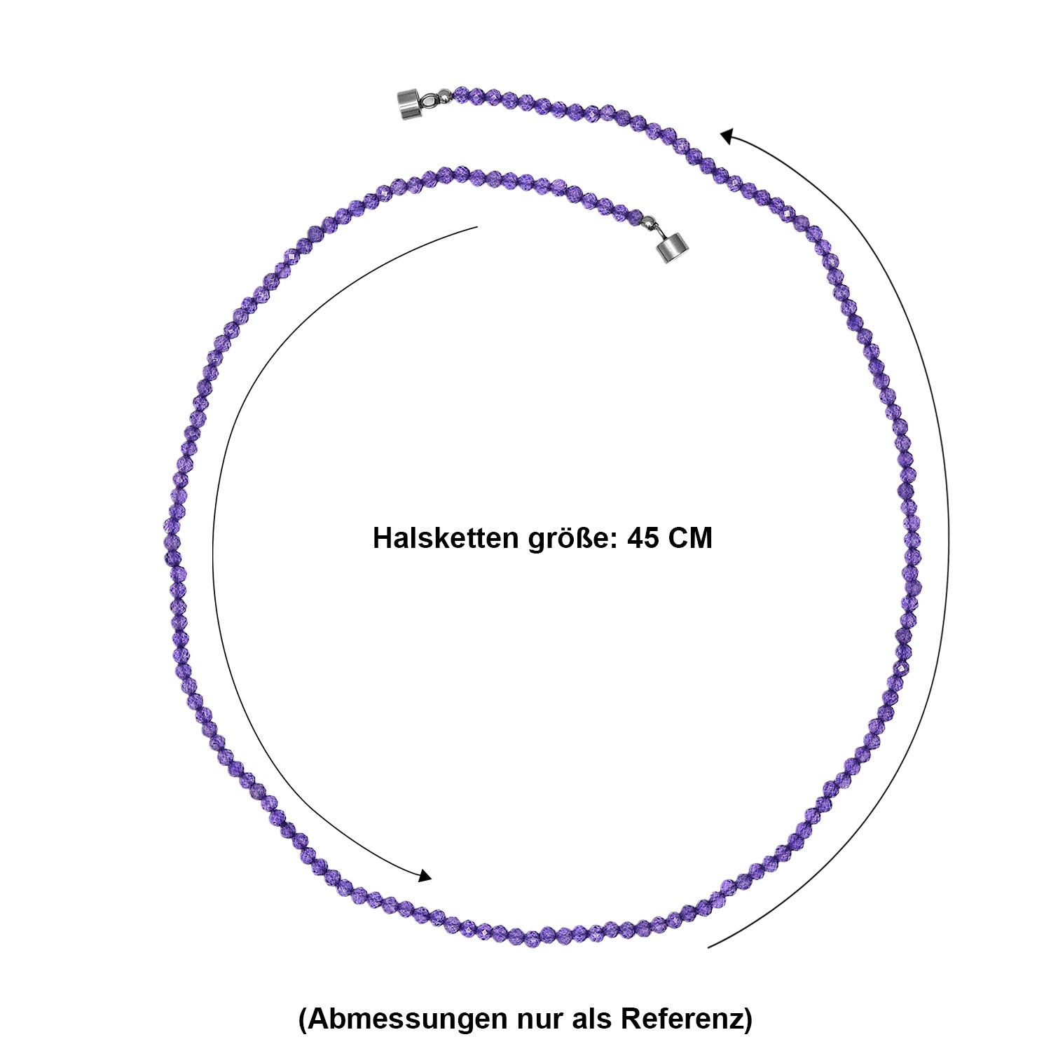 EVER TRUE Amethyst Halskette ca. 45 cm 316L Edelstahl ca. 25.00 ct