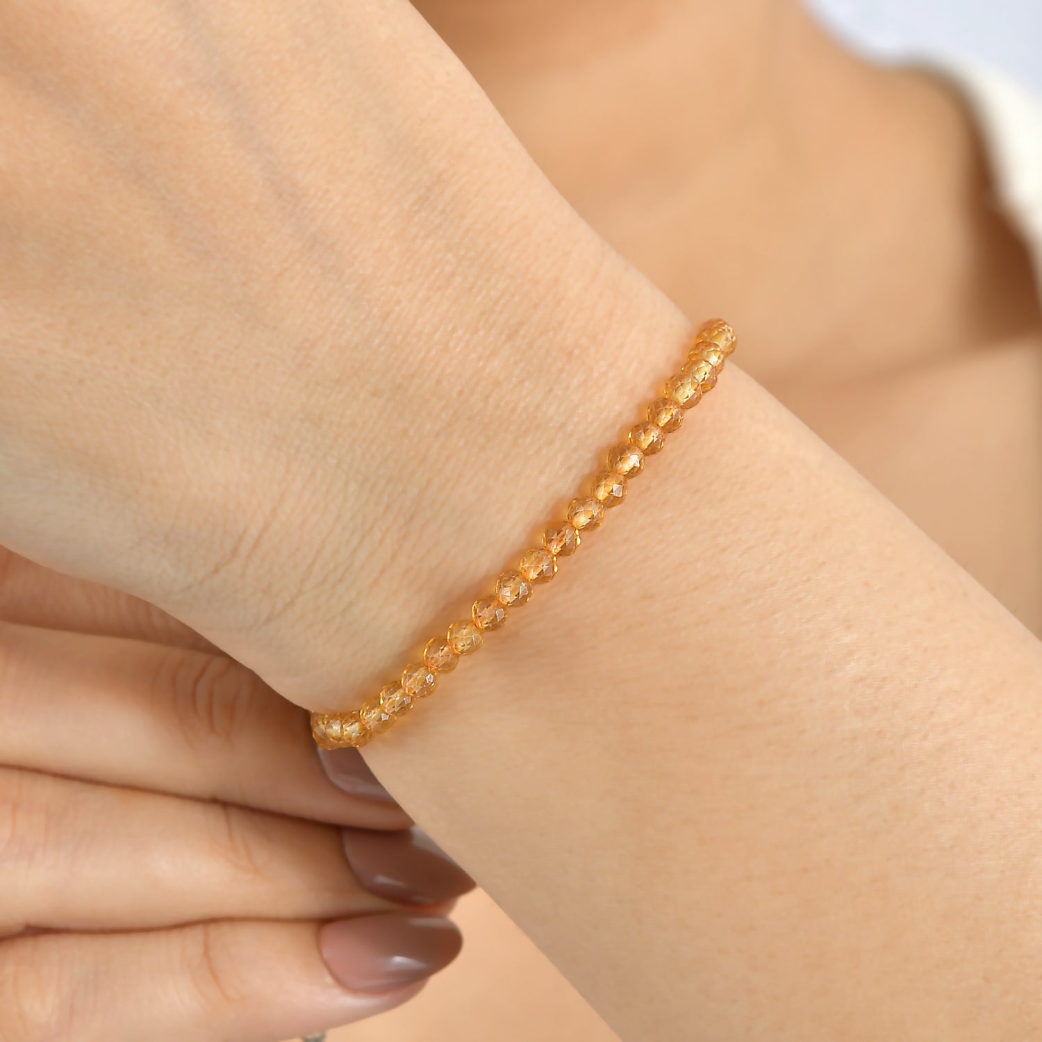 EVER TRUE Citrin Armband ca. 19 cm 316L Edelstahl ca. 14.50 ct