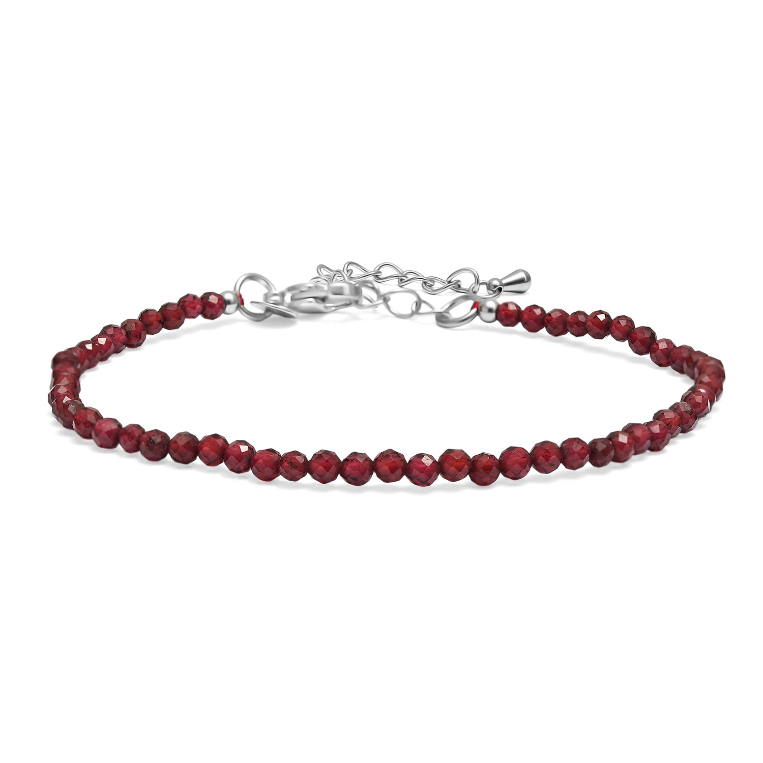 EVER TRUE Natürlicher Rhodolith Granat Armband ca. 19 cm 316L Edelstahl ca. 18,00 ct.