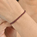 EVER TRUE Natürlicher Rhodolith Granat Armband ca. 19 cm 316L Edelstahl ca. 18,00 ct.