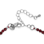 EVER TRUE Natürlicher Rhodolith Granat Armband ca. 19 cm 316L Edelstahl ca. 18,00 ct.