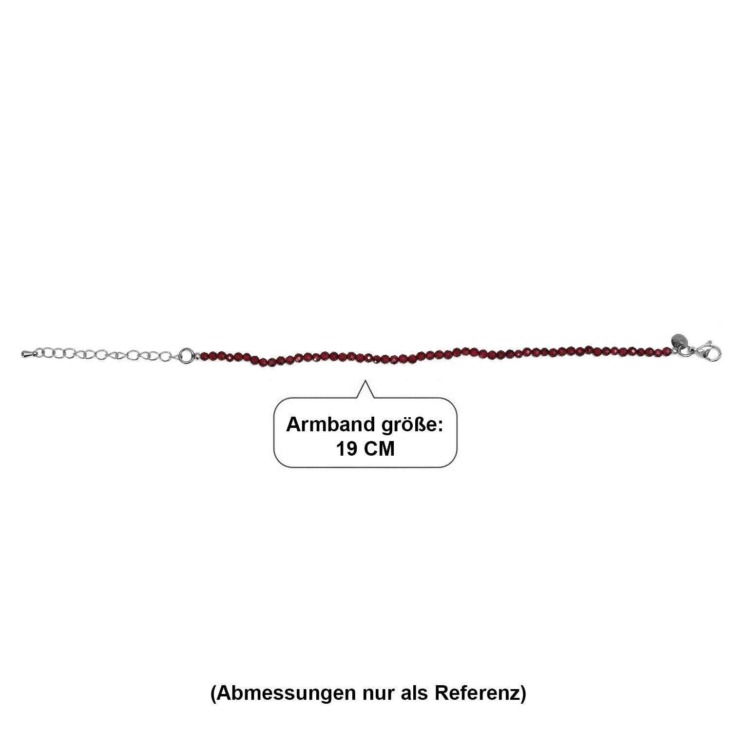 EVER TRUE Natürlicher Rhodolith Granat Armband ca. 19 cm 316L Edelstahl ca. 18,00 ct.