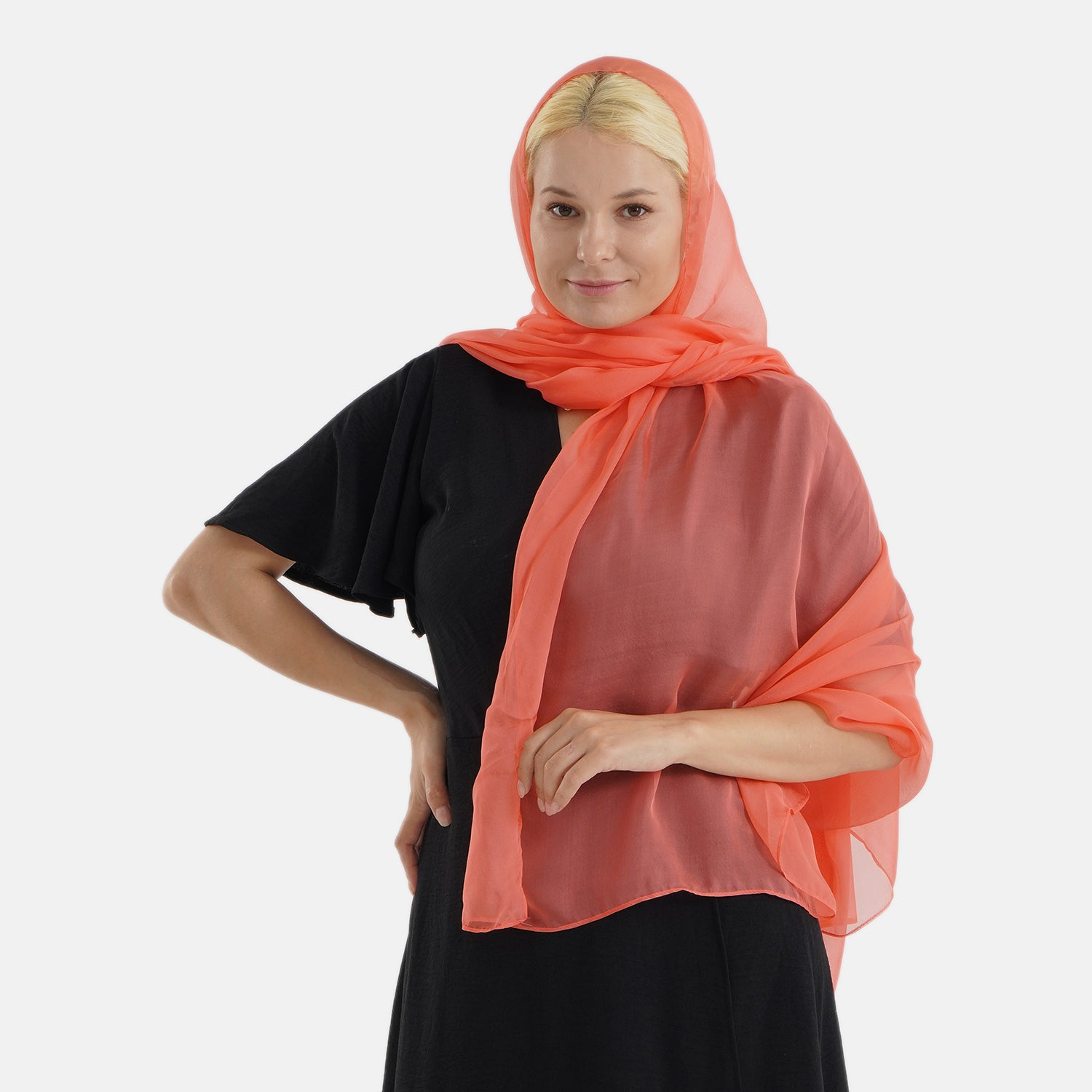 LA MAREY Luxus-Seidenschal aus 100% Maulbeerseide, weicher Fall, 110x180 cm,