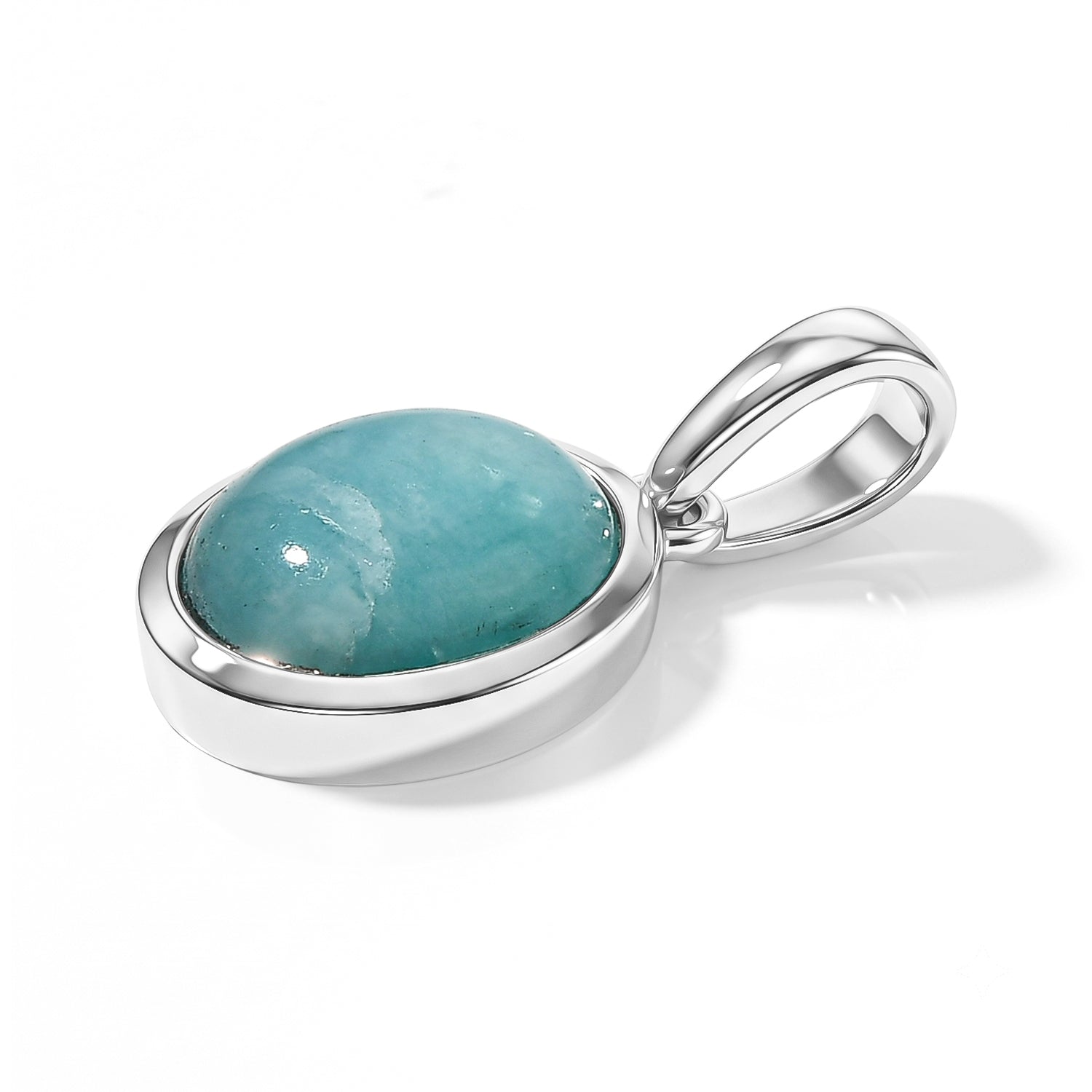D'Joy Amazonit Anhänger 925 Silber Rhodiniert ca. 2.79 ct