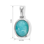 D'Joy Amazonit Anhänger 925 Silber Rhodiniert ca. 2.79 ct