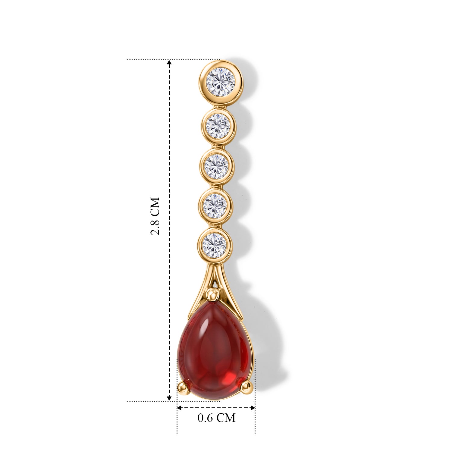 D'Joy Lab Grown Padparadscha-Saphir, Weißer Zirkon Ohrringe 925 Silber 750 Gelbgold vermeil ca. 4,54 ct.