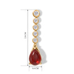 D'Joy Lab Grown Padparadscha-Saphir, Weißer Zirkon Ohrringe 925 Silber 750 Gelbgold vermeil ca. 4,54 ct.