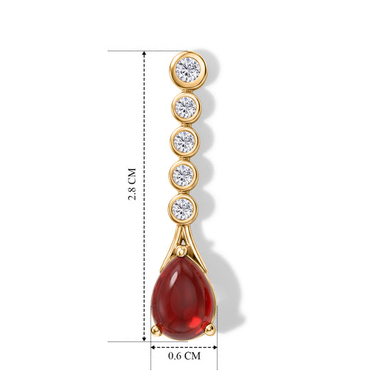 D'Joy Lab Grown Padparadscha-Saphir, Weißer Zirkon Ohrringe 925 Silber 750 Gelbgold vermeil ca. 4,54 ct.