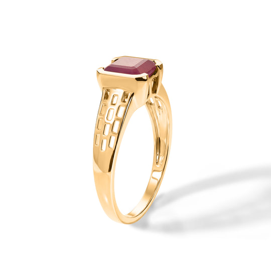 D'Joy AA Afrikanischer Rubin (Fissure gefüllt) Ring 925 Silber Vergoldet (Größe 19.00) ca. 3,43 ct