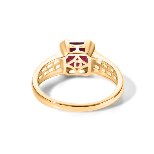 D'Joy AA Afrikanischer Rubin (Fissure gefüllt) Ring 925 Silber Vergoldet (Größe 19.00) ca. 3,43 ct