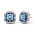 D'Joy AA Blauer Zirkon, Blauer Saphir Ohrringe 925 Silber Rhodiniert ca. 3,37 ct.
