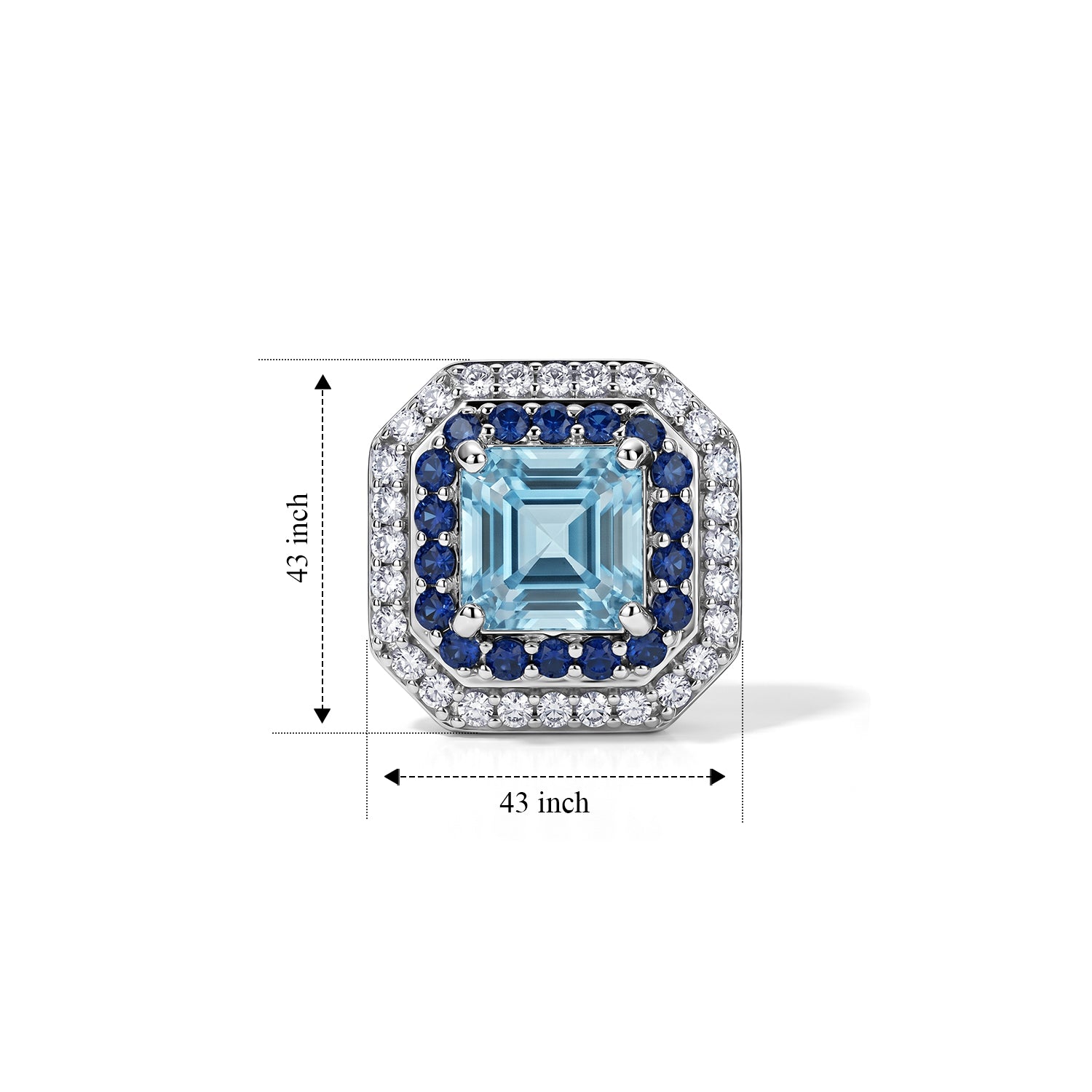 D'Joy AA blaue Zirkon, blaue Saphir und Moissanit Halo Ohrringe, 925 Silber rhodiniert - 3,37 ct.