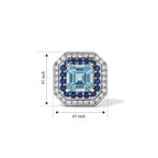 D'Joy AA Blauer Zirkon, Blauer Saphir Ohrringe 925 Silber Rhodiniert ca. 3,37 ct.