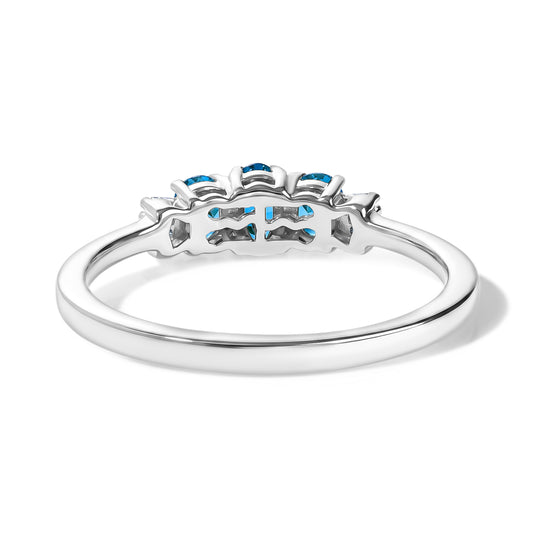D'Joy Neon Apatit und Diamant Ring, 925 Silber platiniert - 0,65 ct.
