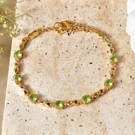 EVER TRUE Natürliches Peridot Armband, ca. 20 cm 950 Kupfer ca. 2.54 ct