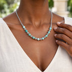 D'Joy AA Larimar Halskette ca. 50 cm 925 Silber ca. 34,46 ct.