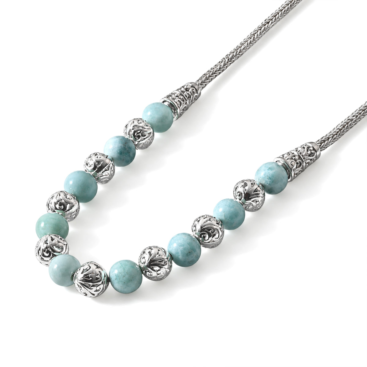 D'Joy AA Larimar Halskette ca. 50 cm 925 Silber ca. 34,46 ct.