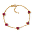 LUXURIANT DIAMOND - AAA Lab Grown Rubin Armband ca. 19 cm 925 Silber 750 Gelbgold vermeil ca. 8,82 ct.