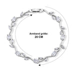 Weißer Zirkonia Armband ca. 20 cm Nickelfreies Messing, Silberfarben