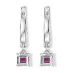 D'Joy AA Afrikanischer Rubin (Fissure gefüllt) Ohrringe 925 Silber Rhodiniert ca. 1,85 ct.