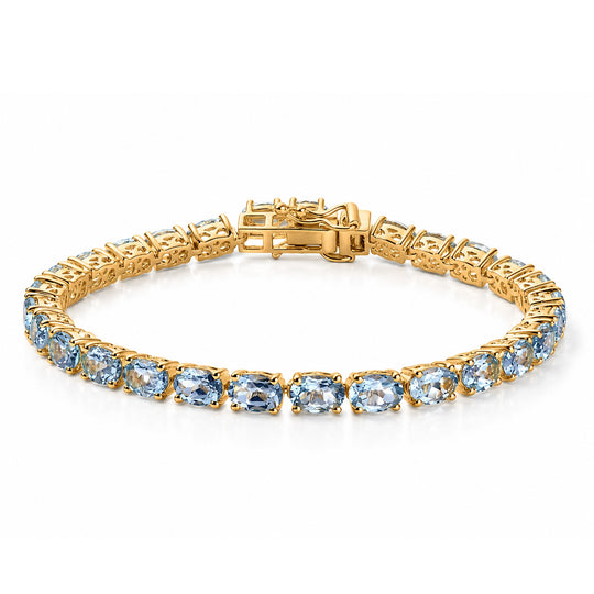 EverTrue Multi Edelstein 18cm Armband, 950 Kupfer mit Gelbgold E-Beschichtung - 17,26 ct.